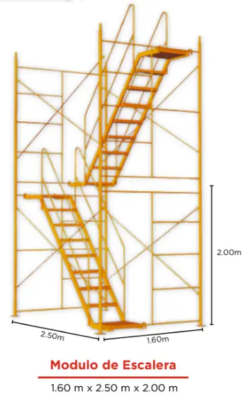 Módulo de escalera de Andamios Amarillos