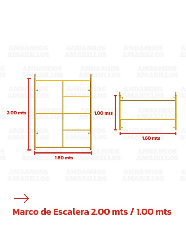 Marco de Escalera 2.00 mts / 1.00 mts