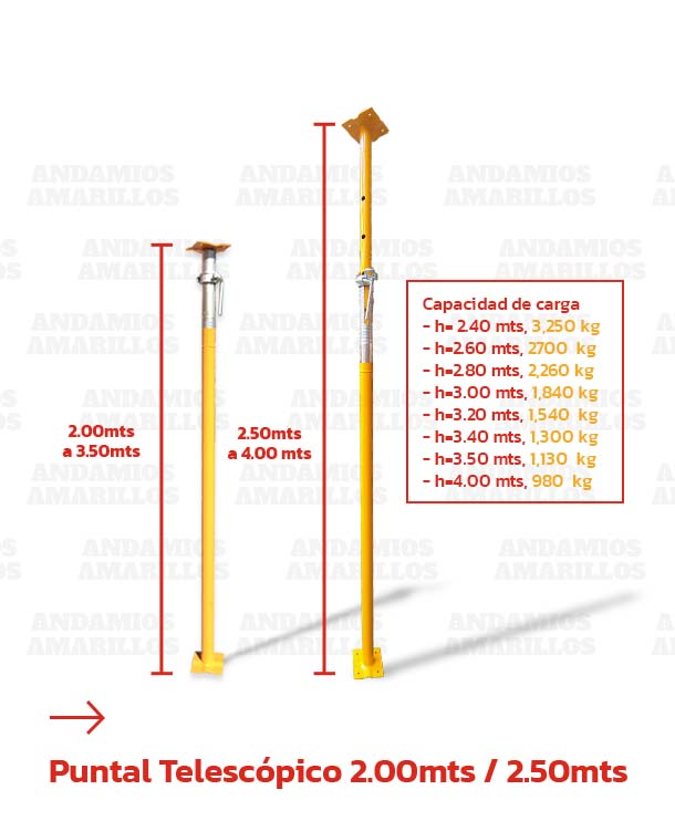 Puntal Telescópico 2.00 mts / 2.50 mts