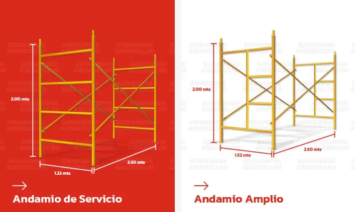 Andamio de servicio y andamio amplio de Andamios Amarillos